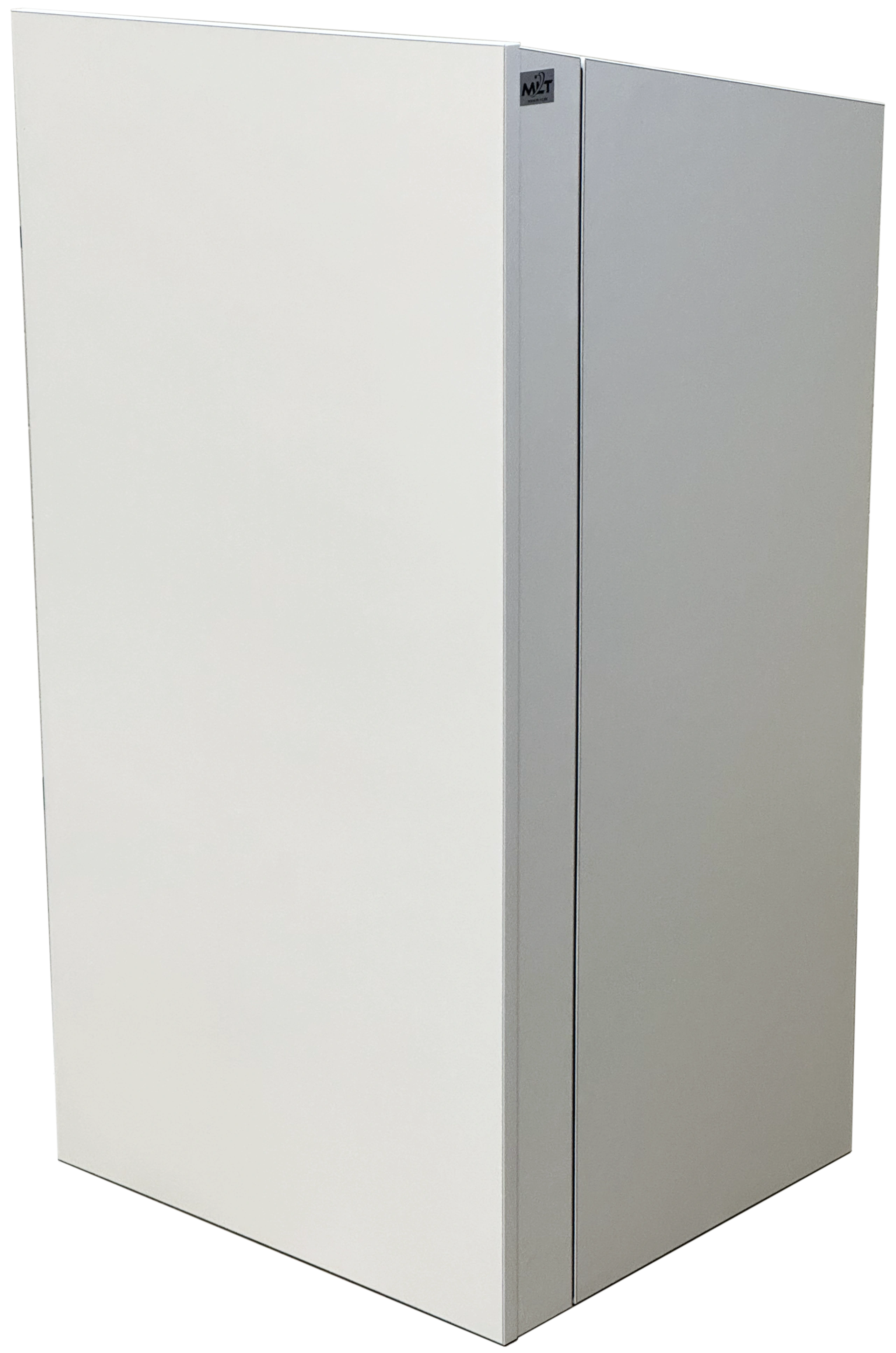 Rednerpult Design, weiß im Case