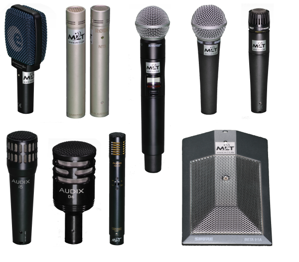 Verschiedene Mikrofone von Shure, Audix, etc mieten. Kabelgebunden oder Funk.