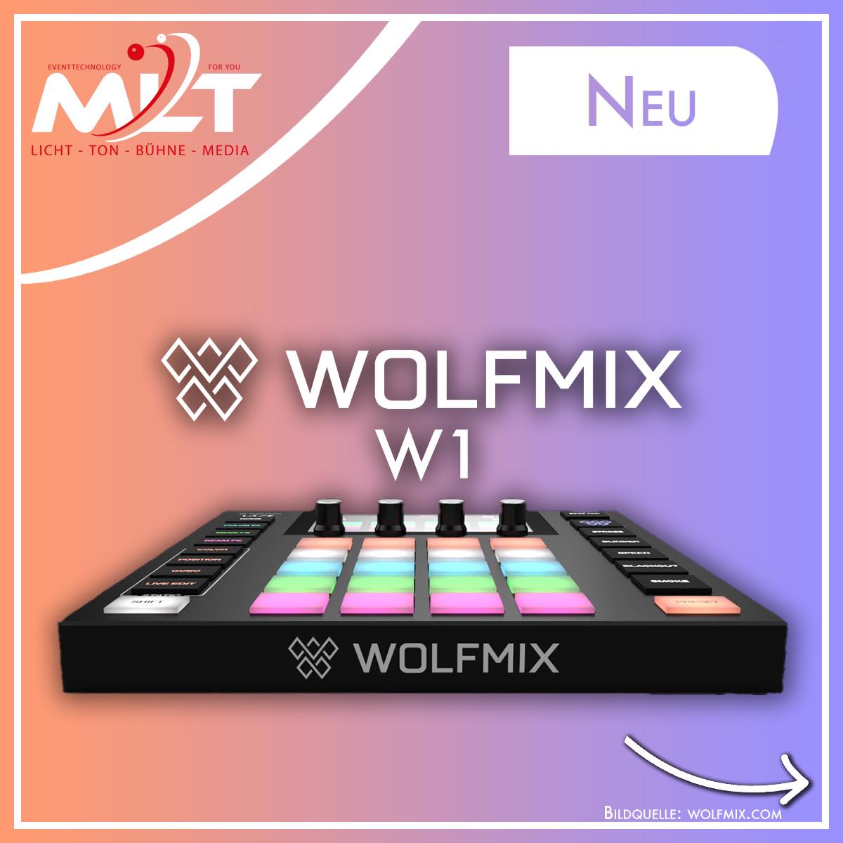 Wolfmix W1 Lichtsteuerung bei MLT